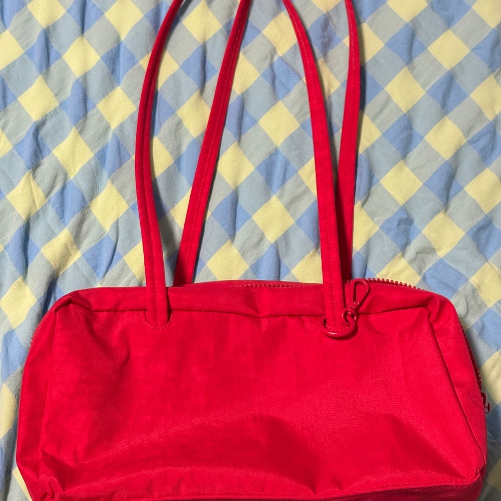 BAGGU nylon bowler bag in red apple